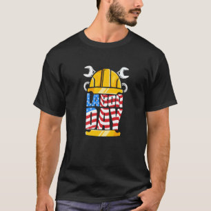 Patriottische werker Helmet Laborer Happy Labour D T-shirt