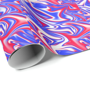 Patriottische werveling: rood wit en blauw marmer, cadeaupapier