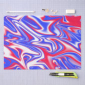 Patriottische werveling: rood wit en blauw marmer, tissuepapier (Craft)