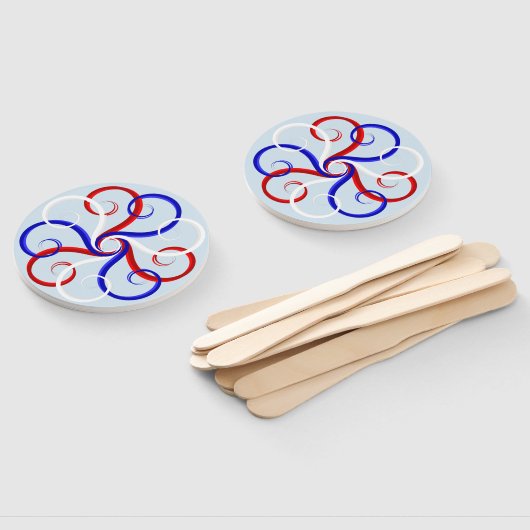 Patriottische wervelkolom handwaaier (Niet-gemonteerd)