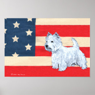 Patriottische West Highland White Terrier Poster