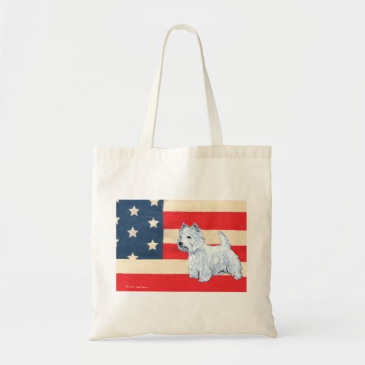 Patriottische West Highland White Terrier Tote Bag (Voorkant)