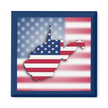 Patriottische West Virginia 2" vierkante magneet