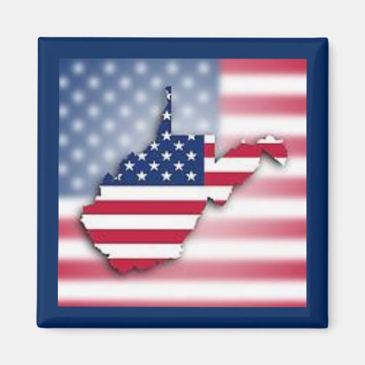 Patriottische West Virginia 2" vierkante magneet (Voorkant)