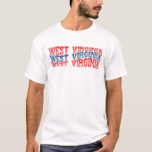 Patriottische West Virginia Rood en Blauw Boho T-s T-shirt (Voorkant)