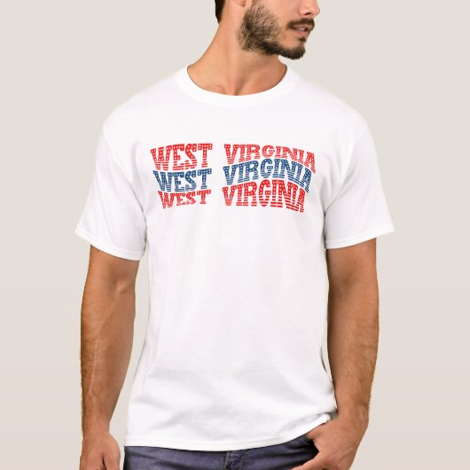 Patriottische West Virginia Rood en Blauw Boho T-s T-shirt (Voorkant)
