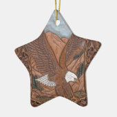 Patriottische Westerne lederen adelaar Keramisch Ornament (Links)