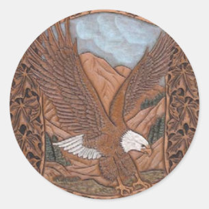 Patriottische Westerne lederen adelaar Ronde Sticker