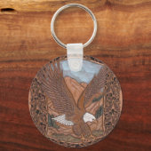 Patriottische Westerne lederen adelaar Sleutelhanger (Voorkant)