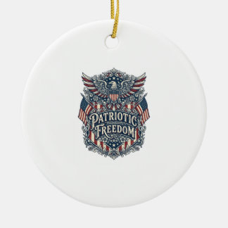 Patriottische Westerse Bloem Grafische T-shirt Keramisch Ornament