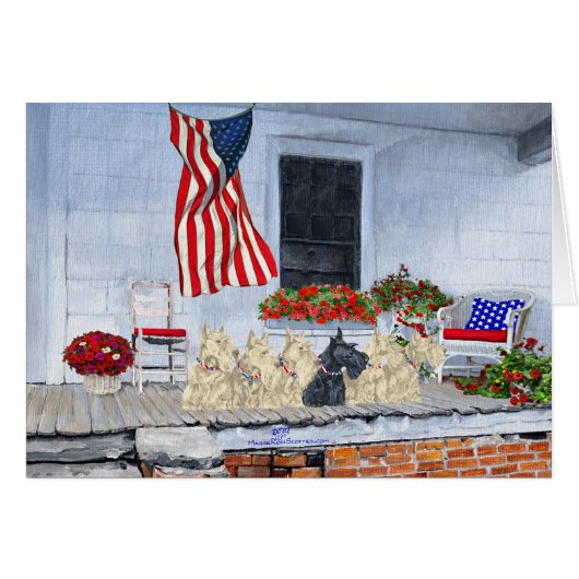 Patriottische Wheaten en Black Scotties (Voorkant Horizontaal)