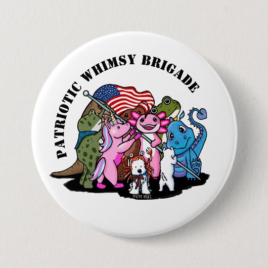 Patriottische Whimsy Brigade Ronde Button 7,6 Cm (Voorkant)
