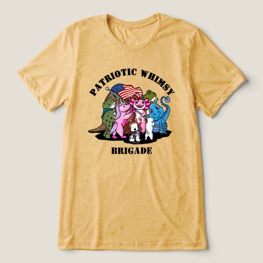 Patriottische Whimsy Brigade Tri-Blend Shirt (Design voorkant)
