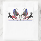 Patriottische Whitetail Buck Rechthoekige Sticker (Tas)