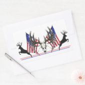 Patriottische Whitetail Buck Rechthoekige Sticker (Envelop)