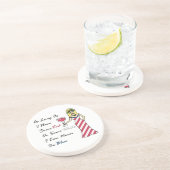 Patriottische wijn godin "rood of wit.. nooit blau zandsteen onderzetter (Zijkant)