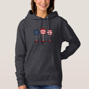 Patriottische wijnglazen vintage vector shirt ontw