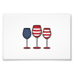 Patriottische wijnglazen vintage vector shirt ontw foto afdruk