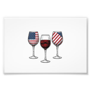 Patriottische wijnglazen vintage vector shirt ontw foto afdruk