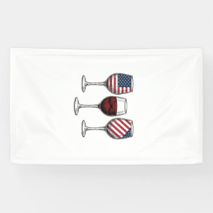 Patriottische wijnglazen vintage vector shirt ontw spandoek