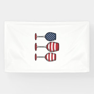 Patriottische wijnglazen vintage vector shirt ontw spandoek