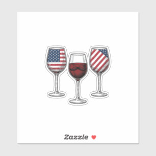 Patriottische wijnglazen vintage vector shirt ontw sticker