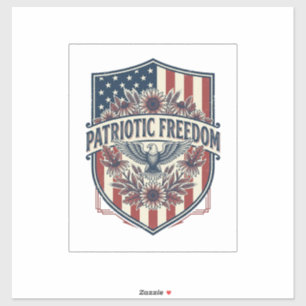 Patriottische Wilde Bloemen Liefhebber Vector Graf Sticker