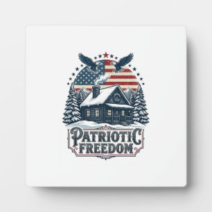 Patriottische winterhut vector grafische T-shirt Fotoplaat