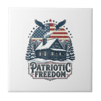 Patriottische winterhut vector grafische T-shirt Tegeltje