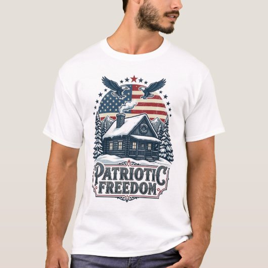 Patriottische Winterhut Vector Graphic T-shirt (Voorkant)