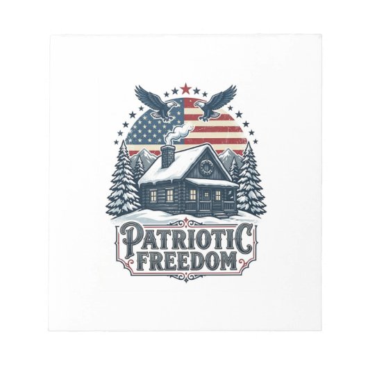 Patriottische Winterhut Vector Graphic T-shirt Notitieblok (Voorkant)