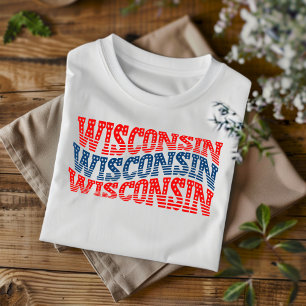 Patriottische Wisconsin Rode en Blauwe Boho T-Shir T-shirt