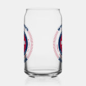 Patriottische Wisconsin Typography Drinkware Set Blikvorm Glas (Links)