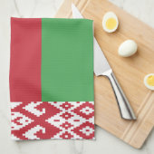 Patriottische Wit-Rood-Witte Vlag Handdoek van Bel (Quarter Fold)