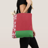 Patriottische Wit-Rood-Witte Vlag van Belarus Bood Tote Bag (Dichtbij)