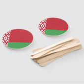 Patriottische Wit-Rood-Witte Vlag van Belarus Hand Handwaaier (Niet-gemonteerd)