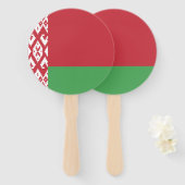 Patriottische Wit-Rood-Witte Vlag van Belarus Hand Handwaaier (Voorkant en achterkant)
