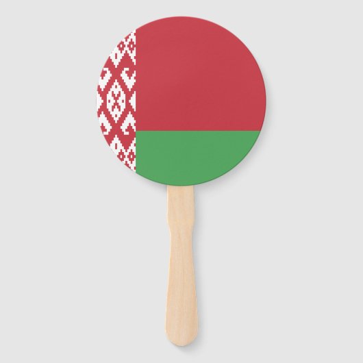 Patriottische Wit-Rood-Witte Vlag van Belarus Hand Handwaaier (Voorkant)