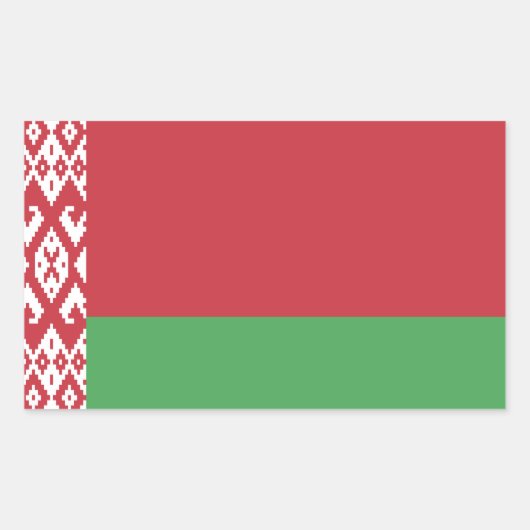 Patriottische Wit-Rood-Witte Vlag van Belarus Rechthoekige Sticker (Voorkant)