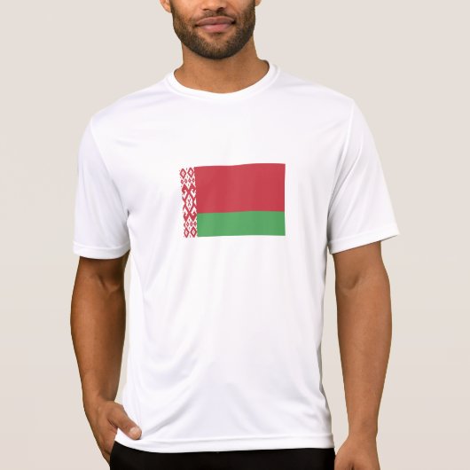 Patriottische Wit-Rood-Witte Vlag van Belarus T-shirt (Voorkant)