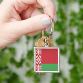Patriottische Wit-Rood-Witte Vlag van Wit-Rusland Sleutelhanger (Hand)