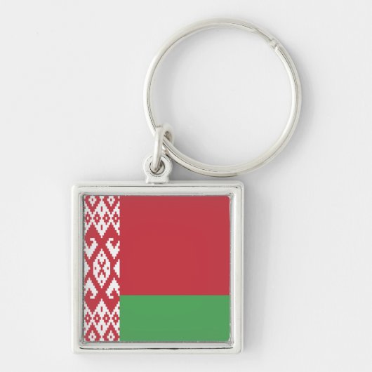 Patriottische Wit-Rood-Witte Vlag van Wit-Rusland Sleutelhanger (Voorkant)
