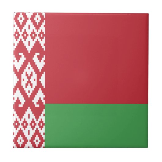 Patriottische Wit-Rood-Witte Vlag van Wit-Rusland Tegeltje (Voorkant)
