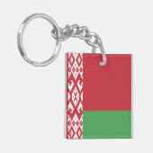 Patriottische Wit-Rusland Vlag Sleutelhanger (Voorkant Links)