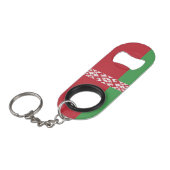 Patriottische Wit-Russische Sleutelhanger flesseno Mini Flessenopener (Voorkant Gekanteld)