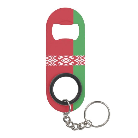 Patriottische Wit-Russische Sleutelhanger flesseno Mini Flessenopener (Achterkant)