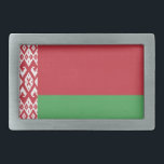 Patriottische Wit-Russische vlag Rechthoekige gord Gesp<br><div class="desc">De nationale vlag van Belarus.</div>