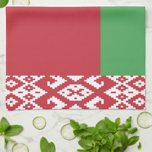 Patriottische Wit-Russische vlaghanddoek Theedoek (Gevouwen)