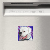 Patriottische witte boxer magneet (Insitu (Vaatwasser))