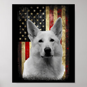 Patriottische Witte Duitse Herdersvlag Amerikaanse Poster